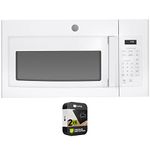 GE JVM3160DFWW 1.6 Cu. Ft. Over-the-Range Microwave Oven White Bundle with Premium 2 YR CPS Enhanced Protection Pack