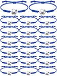 Rtteri 20 Pcs Cheerleader Gifts Cheer Bracelet Girls Cheerleading Charm Bracelet Adjustable Cheerleader Gifts For Cheer Team Cheerleading Jewelry Accessories Bulk (Blue Cheer)