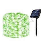 Oluote Solar Rope Lights Waterproof Rope Lights Outdoor 100 Leds 32.8FT 2 Modes Tree Lights for Holiday Party Birthday Party Christmas Wedding Advertising Pub Club Decoration (Green)