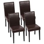 Dining Chairs Dining Room Chairs Parsons Set of 4 Dining Side Chairs for Home Kitchen Living Room (Brown)