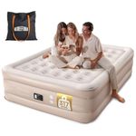 Airefina Inflatable Mattress, King Size Airbed with Built-in Electric Pump, Blow Up Mattress in Fast Self-inflating with Flocked Surface, Guest Air Bed for Family Use or Camping - 203x152x46CM