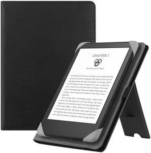 HGWALP Custodia universale per 6" eReaders Kindle Paperwhite, Folio Stand Cover con cinturino compatibile con Kindle Paperwhite/Kobo/Tolino/Pocketook/Sony 6 pollici E-Book Reader-Black