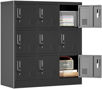 OPTYMIRA Metal Lockers for Employees 9 Doors,Office Storage Locker, Employee Steel Locker Cabinet with Lock,Staff Locker with Keys Storage Cabinet for Gym Home Office School Garage,Assembly Required