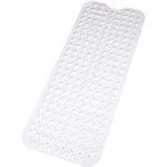 Pinzz Extra Long Bathtub Mat Non-Slip Suction Cups Bath Mat Durable Stylish White Anti-Slip Shower Mat With Modern Design Quality Suction Cups Machine Washable 100x40CM(White)