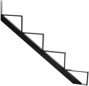 Pylex 13904 Riser 4 Steps Steel Stair Stringers, Black