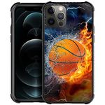 DAIZAG Case Compatible with for iPhone 13 Mini Ice Fire Basketball Phone Case Shockproof Soft TPU Phone Case for Boy Men Gift Case for iPhone 13 Mini