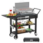 Portable Outdoor Grill Table,Folding Grill Cart Durable/Practical,Grill Griddles for The Blackstone Griddle Stand, Blackstone Table w/Paper Towel Holder, Grill Stand for Blackstone Griddle,Ninja Grill