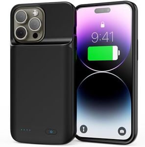 Battery Case for iPhone 12 Pro Max 13 Pro Max 14 Pro Max 14 Plus 5000mAh Battery Pack Charging Case, Battery Extended Charger Built in Rechargeable Case Battery for iPhone 12 Pro Max (6.7 inch) Black