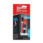 Lepage Super Glue Gel Tube, Clear Superglue, Cyanoacrylate Adhesive Instant Glue, Quick Dry - 2 ml Bottle, 2 Pack