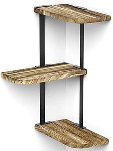 Corner Shelf Wall Mount of 3 Tier by , Rustic Wood Floating Shelves for Bedroom, Living Room, Bathroom, Kitchen, Office and More