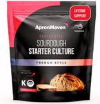 Apron Maven Premium Sourdough Starter Culture | French Style | Dehydrated | Artisan Bread Baking, Baguettes, Boules, Pain au Levain | Simple Activation Instructions | Lifetime Customer Support