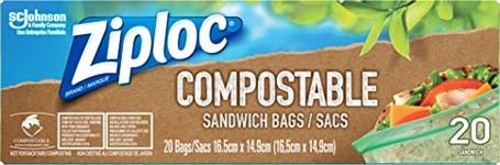 Ziploc Compostable Snack and Sandwich Bags for On-the-Go Freshness, 20 Count