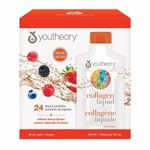 Youtheory Sugar Free Natural Berry Collagen Liquid, Healthy Skin Formula - 24 Liquid Packets (720ml)