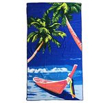 Allgala Oversize 50"x70" Cottom Microfiber Beach Towel, Boat-BT81108