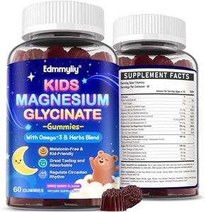Kids Magnesium Glycinate Gummies - Magnesium Glycinate Supplement 200mg with L-theanine Omega-3 Calcium Vitamin D3 & B12 for Kids Natural Zzz at Bedtime & Overall Health - Sugar Free & Non-GMO