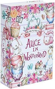 ALICE Book Safe with Key Lock,Real Pages Portable Lock Box,Hollowed Out Book,Hidden Secret Compartment,9.3''x6.1''x2.3''