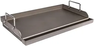Uniflasy Universal Fry Griddle for Gas Grill, 25"x 16” Metal Cooking Griddle Pan Large Flat Top Plate for Gas Stove, Charcoal Electric Grills Fits Camping Stove Outdoor Tailgating Parties Grilling