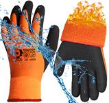 PROGANDA Waterproof Thermal Winter Work Gloves Superior Grip Coating Fleece Liner Insualted Warm for Outdoor Cold Weather Car Washing Gardening Fishing Multipurpose