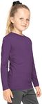 Girl's Long Sleeve Crew Neck Top Purple XX-Large