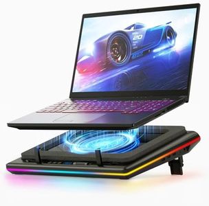 llano RGB Laptop Cooling Pad with Powerful Turbofan, Gaming Laptop Cooler with Infinitely Variable Speed,Touch Control,LCD Screen,Seal Foam for Rapid Cooling Laptop15-19in (Black)