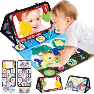 Yulado Espejo Juguetes para Bebé con Libro Sensoriales Blanco y Negro,Plegable, Interactivo, de Tela para 0-12 Meses Mo