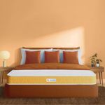 Sleepwell Dual Mattress | Reversible | High Density (HD) Foam | 6-inch King Bed Size, Medium Soft & Hard (Orange,72x72X6)