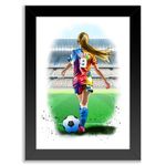 Personalised Football Gifts for Girls - Girls Football Gifts - Womens Football - Football Gifts for Girls 9-12 - Football Posters Football Room Decor by Art by Toor (Black Frame)