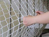 White Safety Rope Net for Kids, Exterior Guardrail Net for Stair Balcony, Knotless Fence Protective Netting, Outdoor Terrace Decoration Grid Net(Size:1.5M×1M(5FT×3.3FT),Color:White)