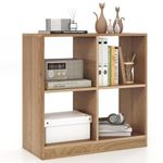 CASART 4-Cube Storage Unit, 3-Tier/5-Tier Open Shelf Bookcase with Anti-Tipping Kits, Modern Compact Display Bookshelf for Living Room Study Office (Natural, 73 x 33 x 73cm)