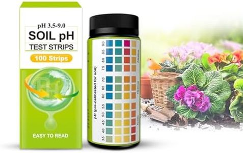 Turadh 100 Pcs Soil pH Test Kit, 3.5-9 Range Soil pH Test Strips for Garden Soil, Lawn, Vegetable Garden and Compost, Quick Soil Testing for Indoor and Outdoor Plants