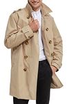 Orolay Men's Long Double Breasted Trench Coat with Belt Light Lape Windbreaker Khaki