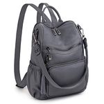 UTO Laptop Backpack Womens Teenage Girls School Bag Ladies Travel Rucksack Multi Compartments Anti Theft Pocket Nylon Dull Gray