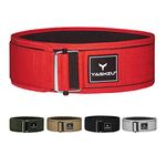 YAGHZU Quick Locking Weight Lifting Belt for Men and Women - Adjustable Lifting Belt for Powerlifting, Cross Training, and Olympic Lifting - 4 inch Uniform Profile Nylon Workout Gym Belt Back Support Weightlifting Belt Squat Deadlift Weight Belt