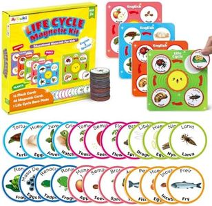 Magnetic Lift Cycle Learning Education Toys, Insect, Plant, Animal Life Cycle Science Kits for Kids 3-8, Montessori Matching Toys with Ladybug, Butterfuly, Frog, Apple