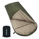 HiZYNICE 0 Degree Sleeping Bag for Adults Big and Tall Man Cold Weather Camping,Green Right Zip