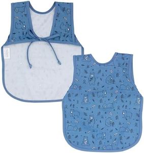 BapronBaby Bears in Blue Bapron - No Neck Tie Safer Bib for Baby & Toddler - Soft Waterproof Stain Resistant - Machine Washable - Sz Preschool 3-5yrs