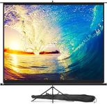 Projector Screen with Stand 120 inch - Indoor and Outdoor Projection Screen for Movie or Office Presentation - 4:3 HD Premium Wrinkle-Free Tripod Screen