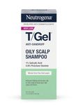 Neutrogena T/Gel Anti-Dandruff Shampoo for Oily Scalp | 1% Salicylic Acid & 0.6% Piroctone Olamine | Controls Flakes & Excess Oil | Dermatologist Developed | 250 ml