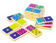 RATNA'S Dominoes Double 6 Color Dot Dominos Game Blocks Classic 28 Tiles Match and Fun Game Set for Kids & Adults