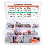 Flytuo 94PCS Automotive Wire Connector Plug, 8 Sets 2 3 4 6 8 12 Pin DT Connector Assortment Kit, Waterproof Automotive Electrical Connectors for Motorcycle, Truck, Car, Boats, Scooter