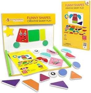 ButterflyEdufields Magnetic Shapes Puzzles for Kids 3 4 5 Year Old Boy Girl | Fridge Magnets | 80+ Pattern Book & 27 Shapes | Best Birthday Gift for Preschoolers | Montessori Toys