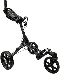 Stinger Golf Products SG-4 Compact Golf Push Buggy- Ultra Strong Frame, Easy Folding, Adjustable Bag Straps- Ideal for Golf Bags/Stand Bags, with Multiple Accessories. Golf Cart Golf Buggy Push Cart