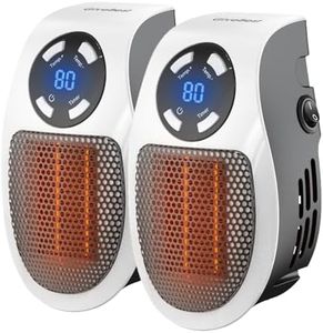 GiveBest 450 Watt Space Heater with LED Display, Wall Outlet Electric Heater with Thermostat and Timer for Home Office Bathroom Indoor Use, Small Plug in Heater, 2PC