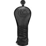 Golf Club Head covers Hybrid Utility Rescue with Interchangeable Number Tag 23456 UT Black PU Leather Elastic Closure