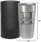 Personalized 20oz (17 Colors) Insulated Stainless Steel Tumbler Cup with Lid, Custom Etched, Customized Text Message Name, Engraved Father’s Day Gift Idea Women Men Him Her, Your Text Here (Stainless)