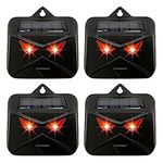 4 Packs Solar Powered Nocturnal Animals Repeller with Red LED Lights, Animal Predator Deterrent Light to Protect Your Yard from Dogs, Cats, Squirrels, Raccoons, Deer, Groundhogs, Birds, Skunks