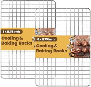 Utopia Kitchen 2-Pack Cooling Racks for Baking, Stainless Steel Wire Cookie Rack Fits Jelly Roll Sheet Pan, Oven Safe for Cooking, Roasting, Grilling - 8 x 11.75 Inches