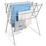 Maximex Telescopic Laundry Dryer, Stainless steel, Silver Shiny, 65.5 x 54-92 x 96.5 cm