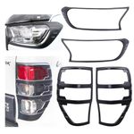 JHCHAN Light Guard for Ford Ranger Accessories - Wildtrak Raptor Thunder 2015-2022 XL XLT Limited Stormtrak Wolftrak T7 T8 Headlight Taillight Front Rear Tail Light Cover Protector 4PCS