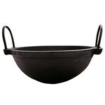 Seematis kitchen Iron kadai | pre Seasoned cast Iron | loha kadai | Black | Size - 8 Inch